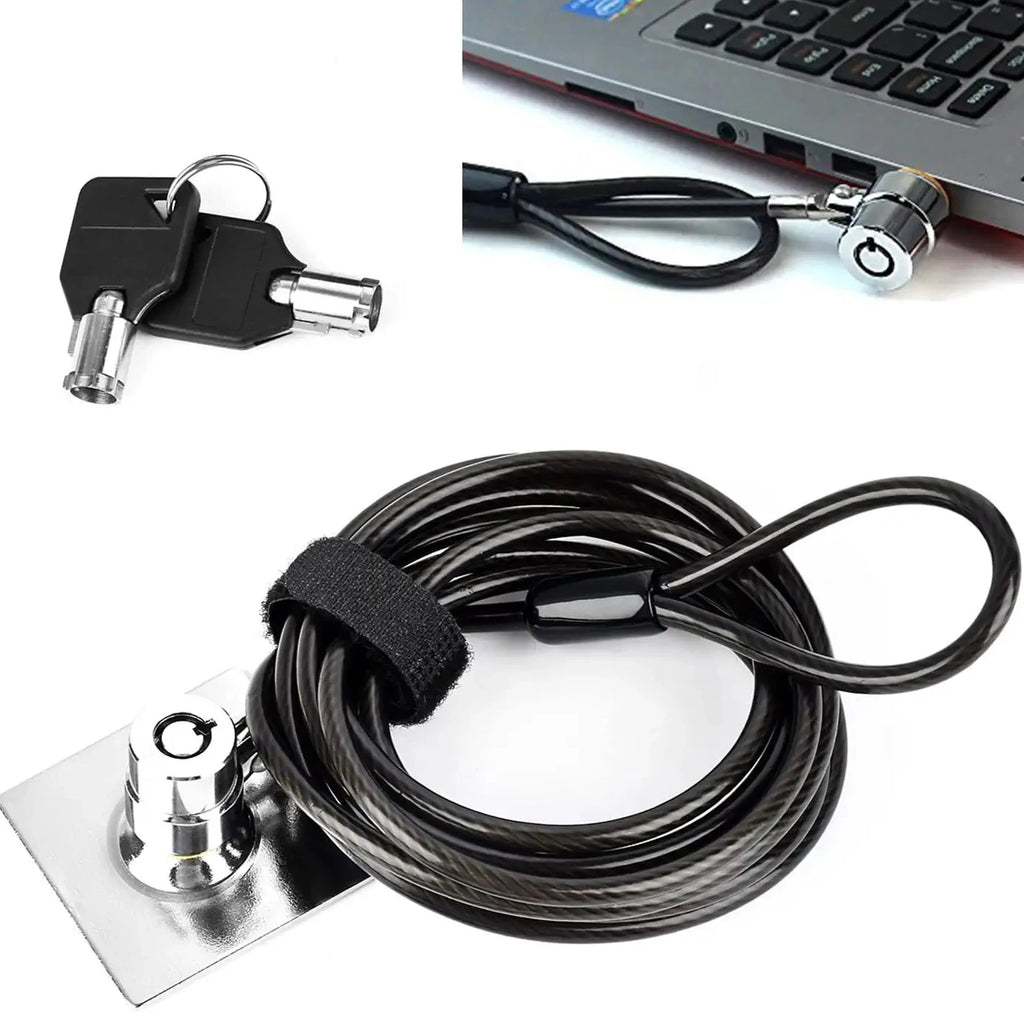 Câble Antivol Universel 2m – Ordinateur Portable, Tablette, iPad, Téléphone
