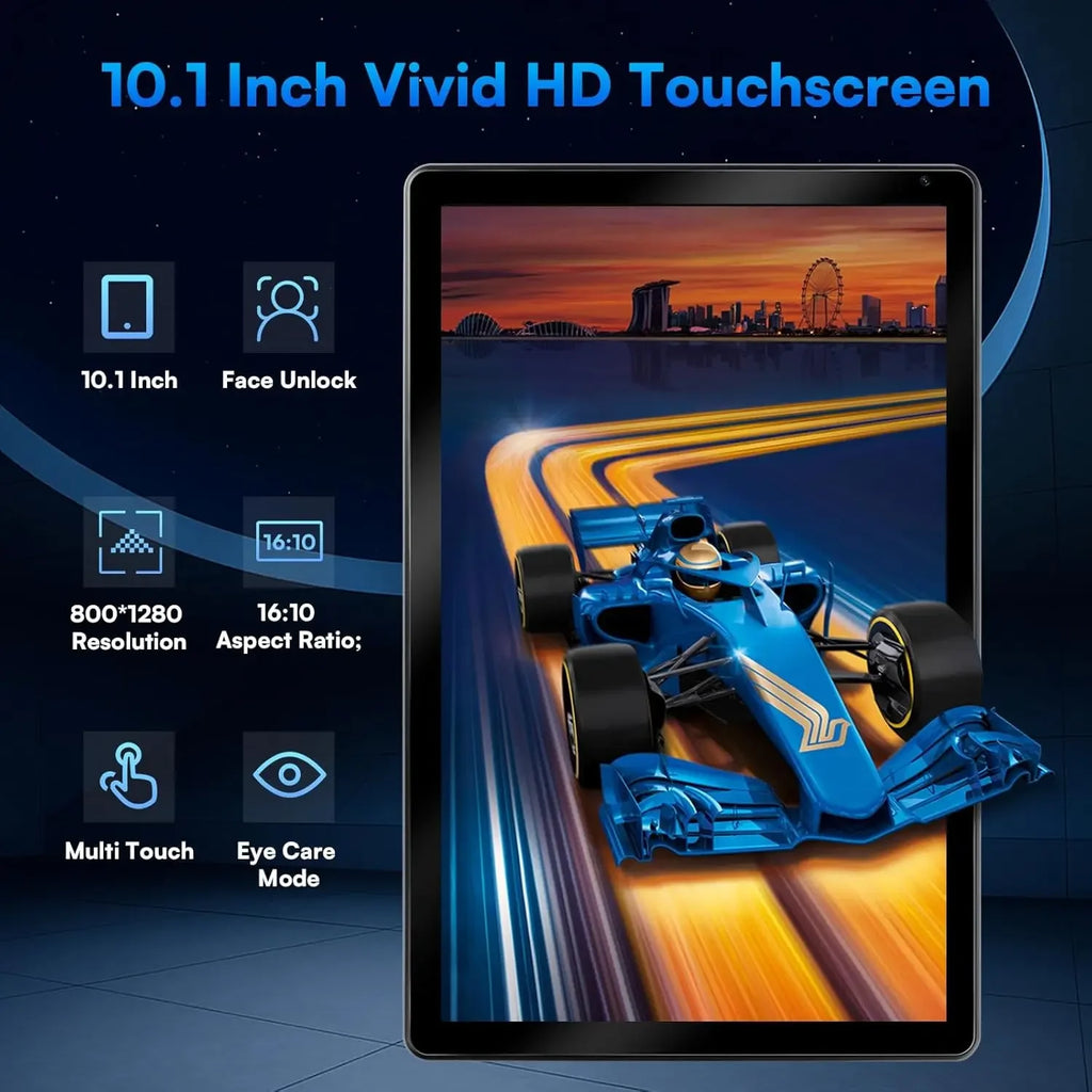 URAO Tablette 10 Pouces Android 15, Octa-Core, 24Go RAM + 128Go ROM, WiFi 6, Clavier Souris Inclus