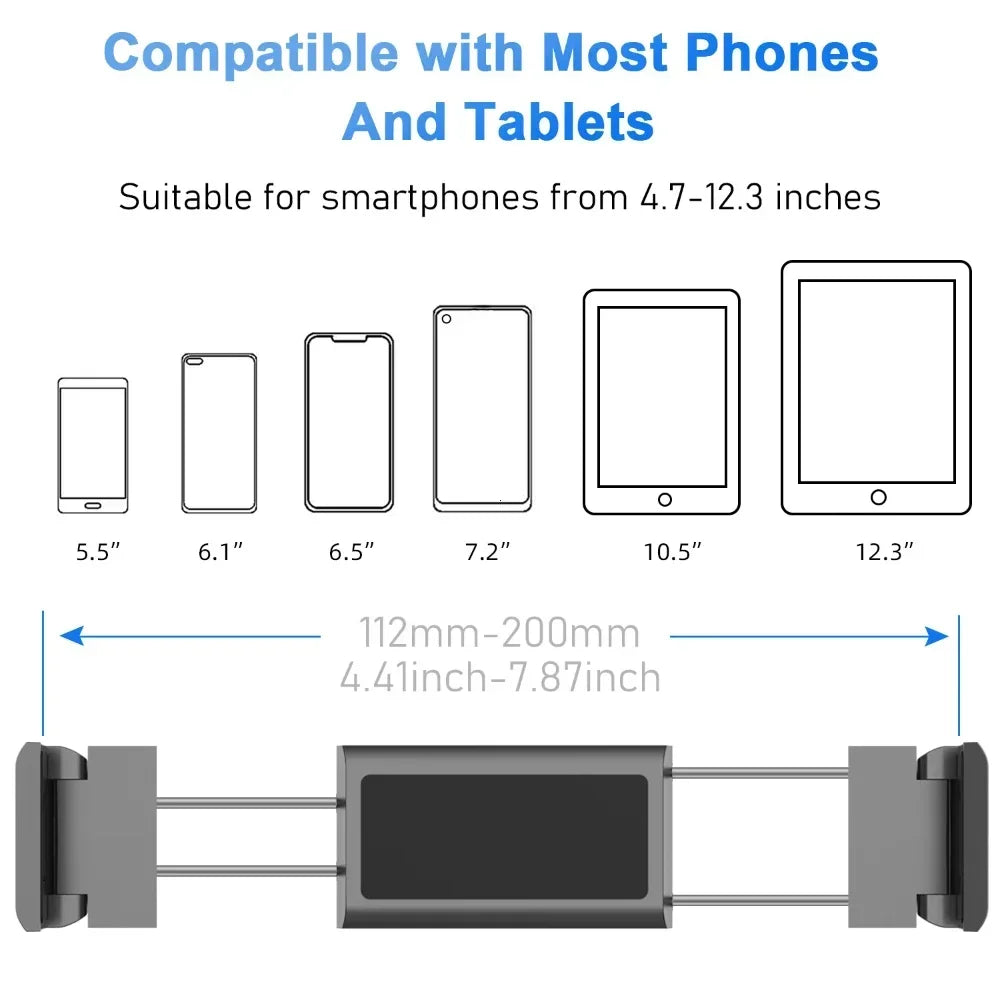 Support Tablette/Téléphone Pliable pour Appuie-tête de Voiture – Compatible iPad, iPhone, Xiaomi