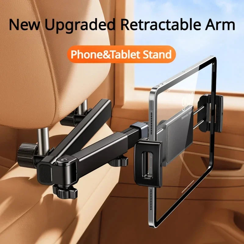Support Télescopique Universel pour Appuie-tête de Voiture – Tablette/Téléphone 5-13 Pouces