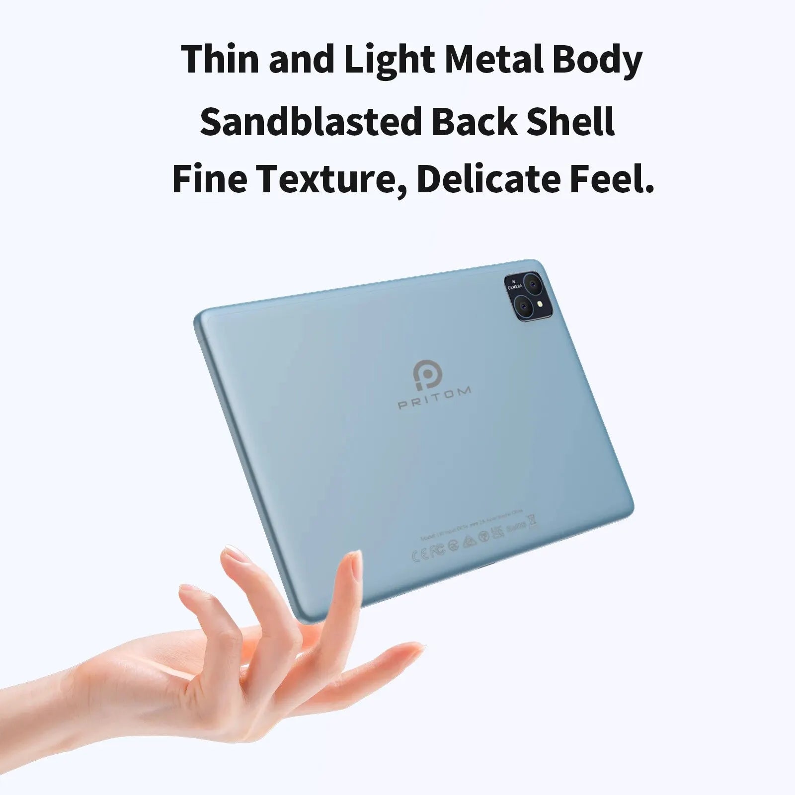 PRITOM TAB11 Tablette 10 Pouces Android 14, Octa-Core, WiFi6 5G, 128Go, Batterie 8000mAh, IPS HD