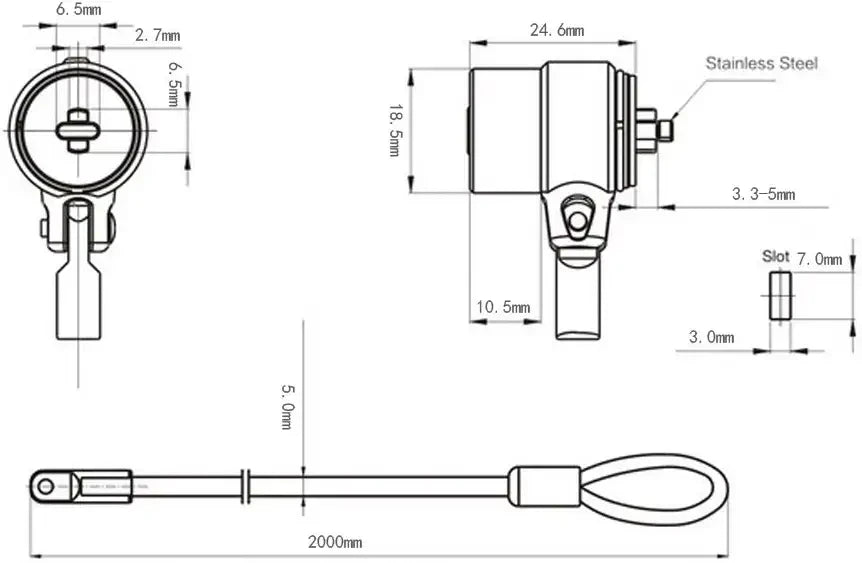 Câble Antivol Universel 2m – Ordinateur Portable, Tablette, iPad, Téléphone