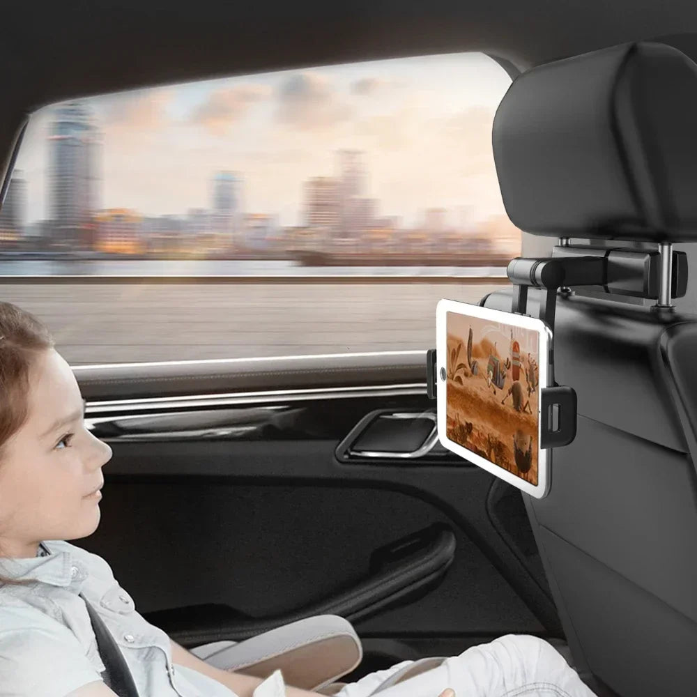 Support Tablette/Téléphone Pliable pour Appuie-tête de Voiture – Compatible iPad, iPhone, Xiaomi
